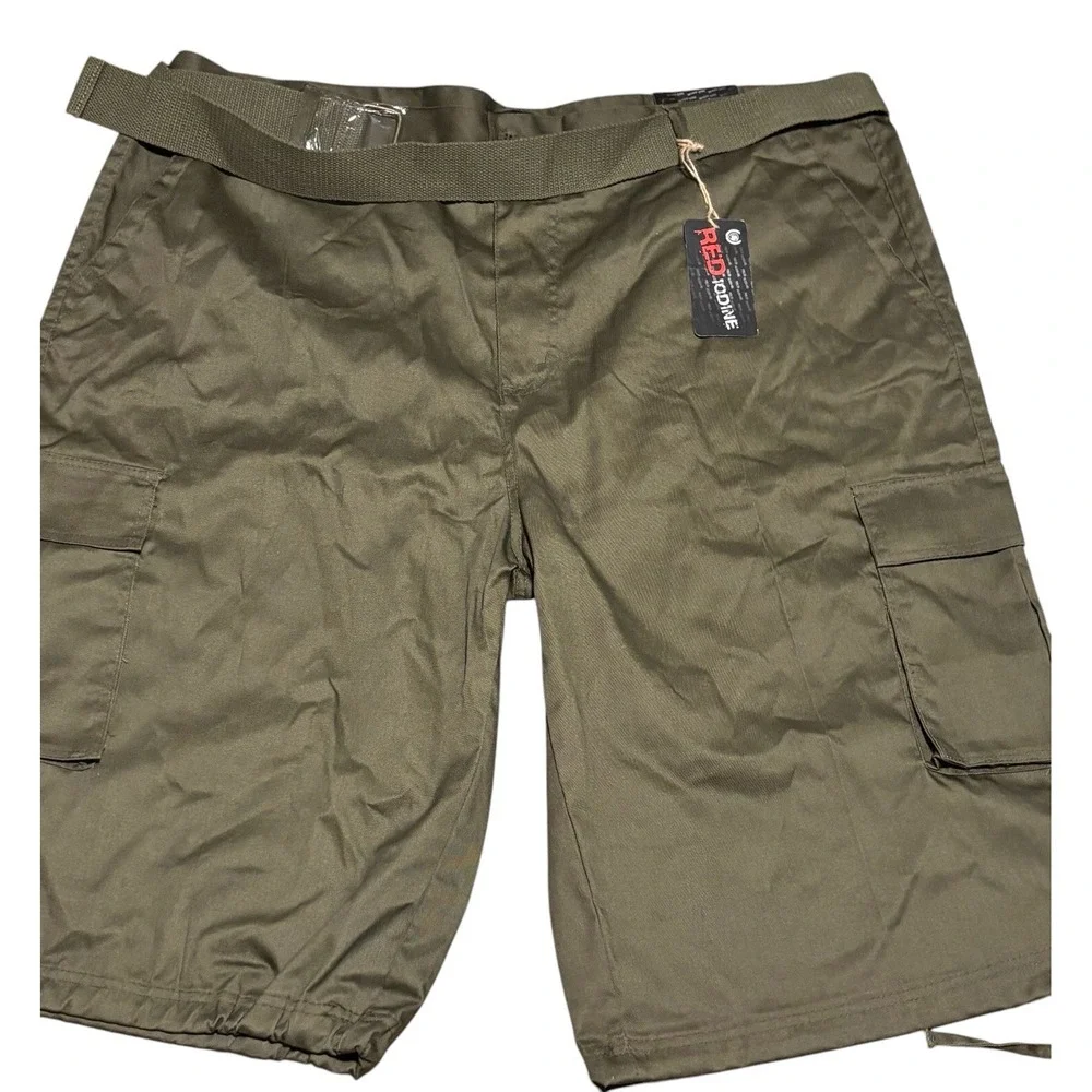Red Iodine Shorts Mens 48 Cargo Belt Olive‎ Lightweight